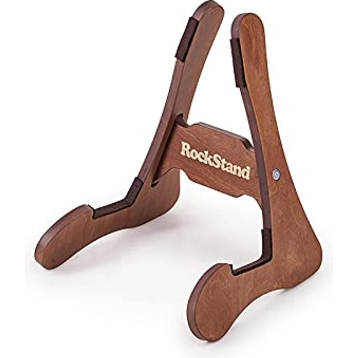 Rockstand Ply Wood A-Frame Stand, Gitarrenständer aus leichtem Birkenholz-Laminat, Dunkelbraune Oberfläche, geeignet für elektrische Gitarren und Bässe – Bild 2