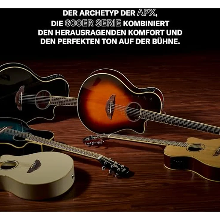 Yamaha APX 600 Oriental Blue Burst, Westerngitarre mit Tonabnehmer, Fichten Decke, Nato Korpus, 43 mm Sattelbreite, 634 mm Mensur – Bild 6