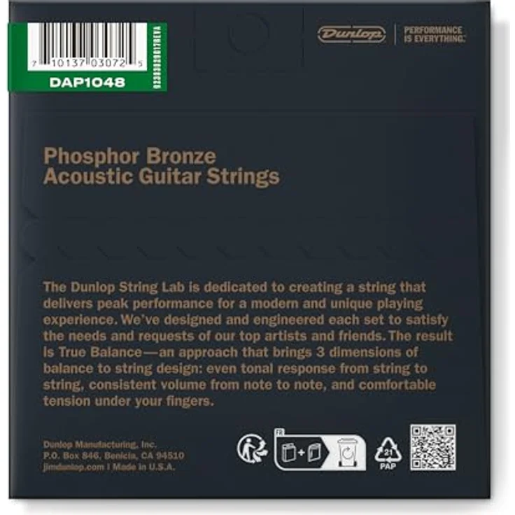 Dunlop Ph/Bronze Acoustic Set 10-48, Phosphor Bronze Gitarrensaiten für Akustikgitarre, X-Light Saitenstärken 10-48 – Bild 2