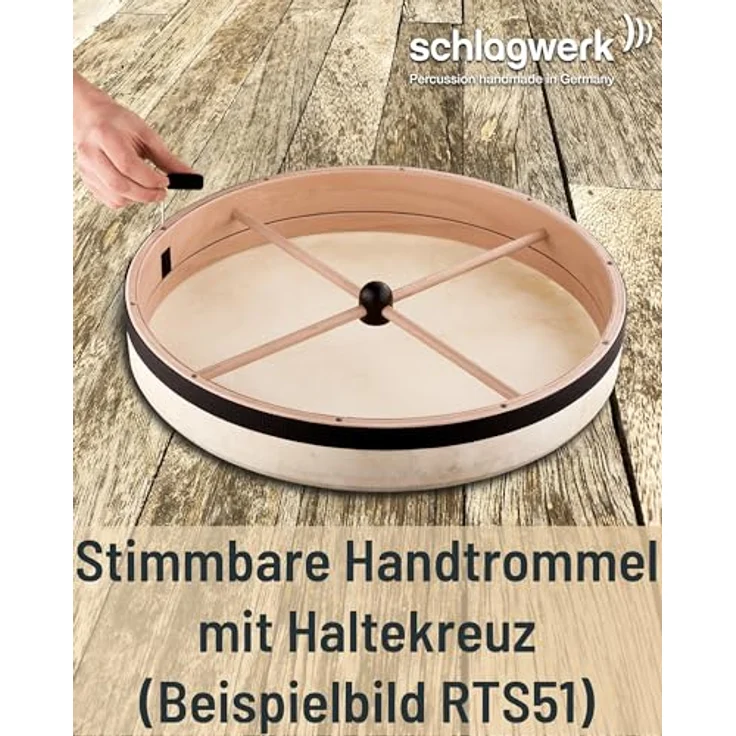 Schlagwerk RTS53 Frame Drum, stimmbar mit 50 cm Durchmesser, 6-lagigem Buchenholzrahmen und handselektierten Ziegenfellen – Bild 4
