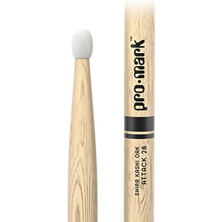 Pro Mark PW2BN 2B Classic Attack Drumsticks aus japanischem Eichenholz mit nylonummanteltem Kopf, 40,64 cm Länge, 1,61 cm Durchmesser – Bild 2
