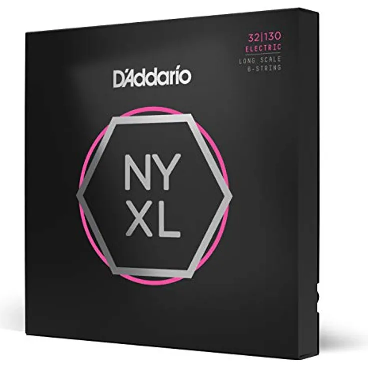 D'Addario NYXL32130, E Bass Gitarrensaiten, 32–130 Regular Light, Long Scale, Nickel Wound, hohe Stimmstabilität, langlebig, in den USA hergestellt