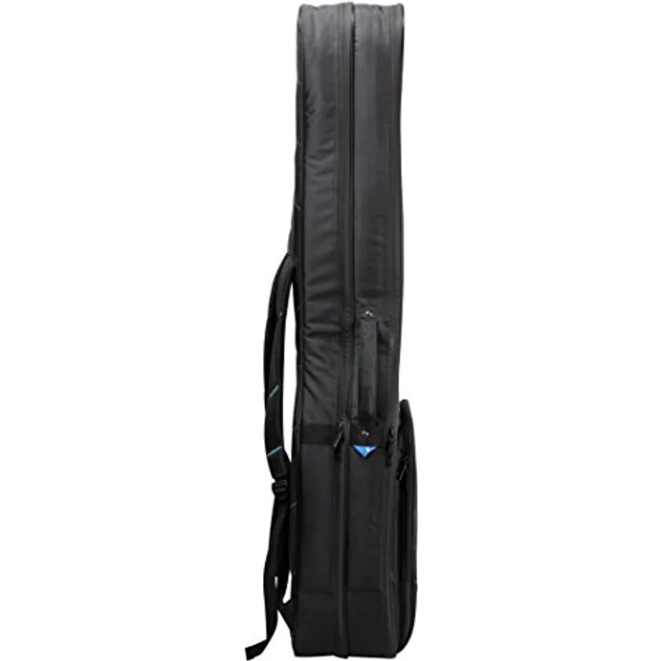 Reunion Blues RBX-2B Double Bass Guitar Gig Bag, passend für 2 E-Bässe, wasserdichtes Außenmaterial, gepolstertes blaues Innenfutter, Farbe: schwarz – Bild 4