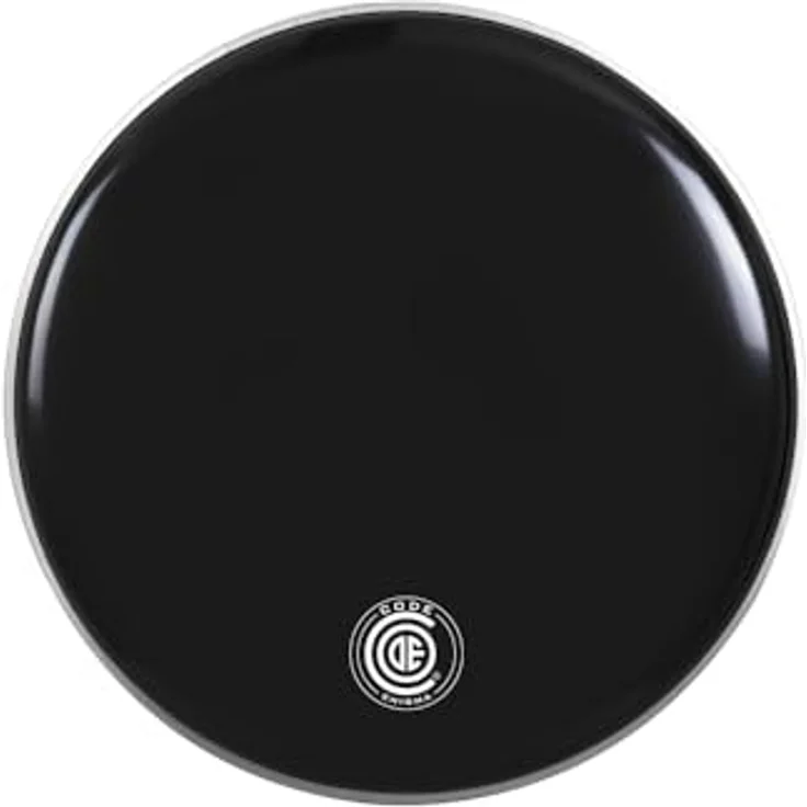 Code 18" Enigma Black Bass Drummings Resonanzfell, einlagig mit Dämpfungsring und Aluminium-Hoops mit Stahlkern, schwarz – Bild 2