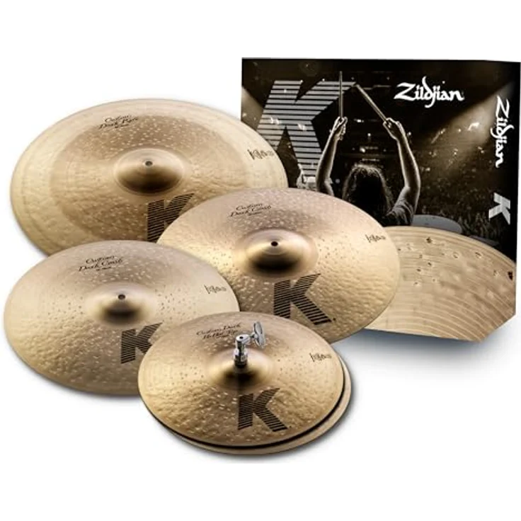 Zildjian K Custom Series Dark Cymbal Box Set, 14 Zoll Hi-Hats, 16 Zoll/18 Zoll Crash, 20 Zoll Ride mit warmem, satten Sound – Bild 1