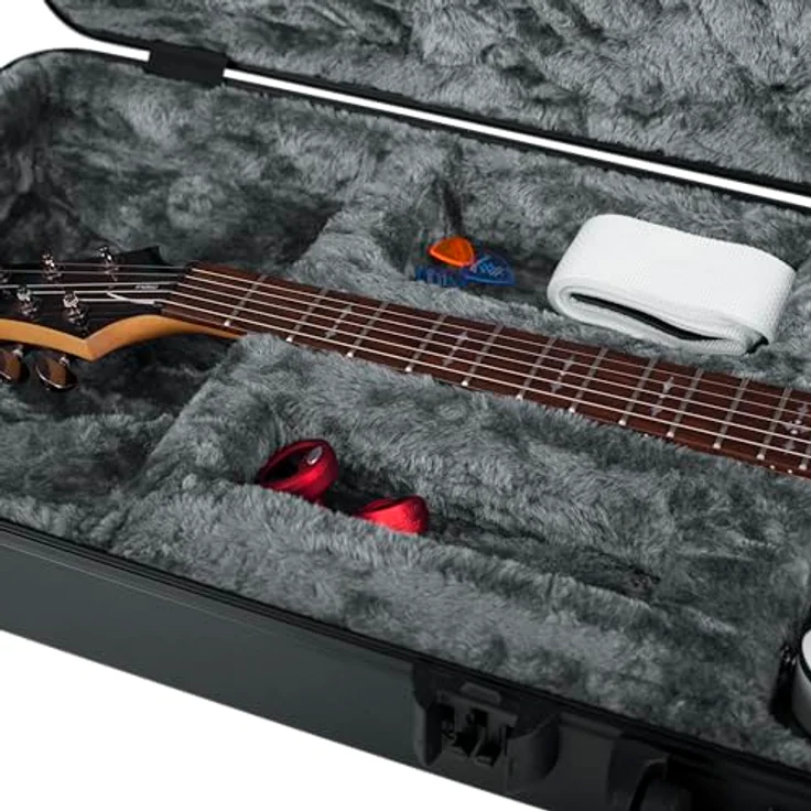 Gator TSA LED Electric Guitar Case, Gitarrenkoffer mit LED-Innenbeleuchtung für ST- & T-Style E-Gitarre, schwarz – Bild 18