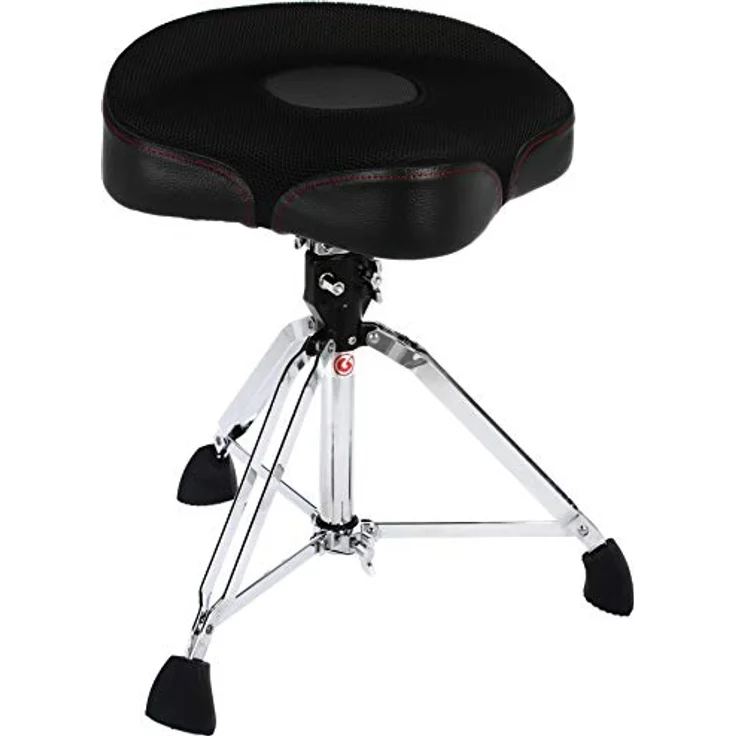 Gibraltar Schlagzeughocker 9000 Series Air Tech Motorcycle Pro Series Saddle 2-Tone, Durchmesser 43 cm, atmungsaktives Nylongewebe, höhenverstellbar, Super Lock, 'Super Foot' Gummifüße – Bild 1