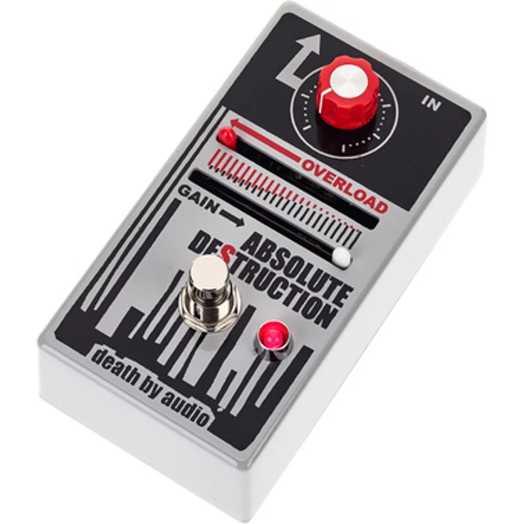 Death by Audio Absolute Destruction Fuzz, analoge Overdrive-Pedal mit True Bypass und horizontalen Schiebereglern, handgefertigt in New York City