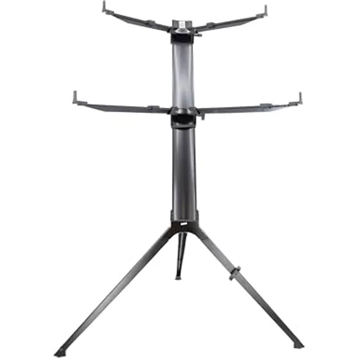 Stay Keyboard Stand Intruder Black, Keyboardständer für 2 Keyboards bis 76 Tasten, max. Höhe 1300 mm, Aluminium, schwarz, mit Transporttasche