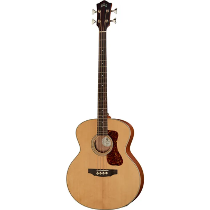 Guild B-240E Akustik Bass, 4-saitiger Jumbo mit massiver Sitka-Fichtendecke, Mahagoni-Boden und -Zargen, Natur satin Finish