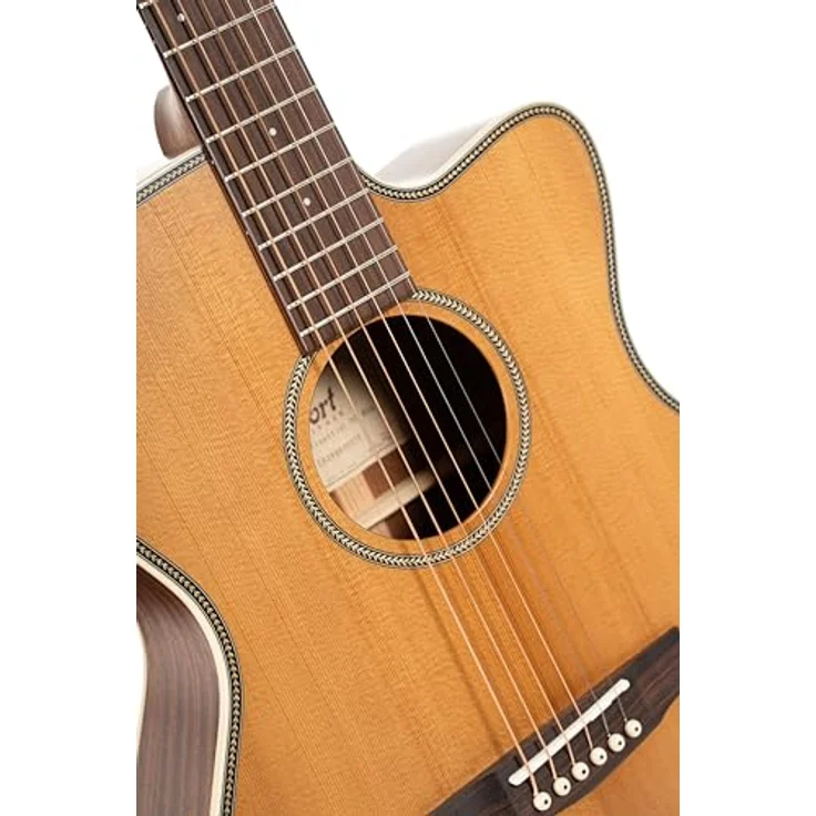 Cort Essence OC 4 Natural, Westerngitarre mit massiver torrifizierter Sitka-Fichtendecke, Mahagoni Korpus und Fishman Presys VT System, Natur – Bild 6