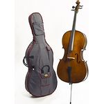 Stentor SR1108 Cello Student II 3/4, Einsteigermodell mit massiver Fichtendecke, Ahornkorpus und Ebenholzgriffbrett, inklusive Tasche und Bogen