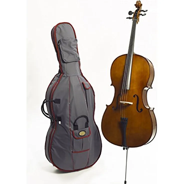 Stentor SR1108 Cello Student II 3/4, Einsteigermodell mit massiver Fichtendecke, Ahornkorpus und Ebenholzgriffbrett, inklusive Tasche und Bogen