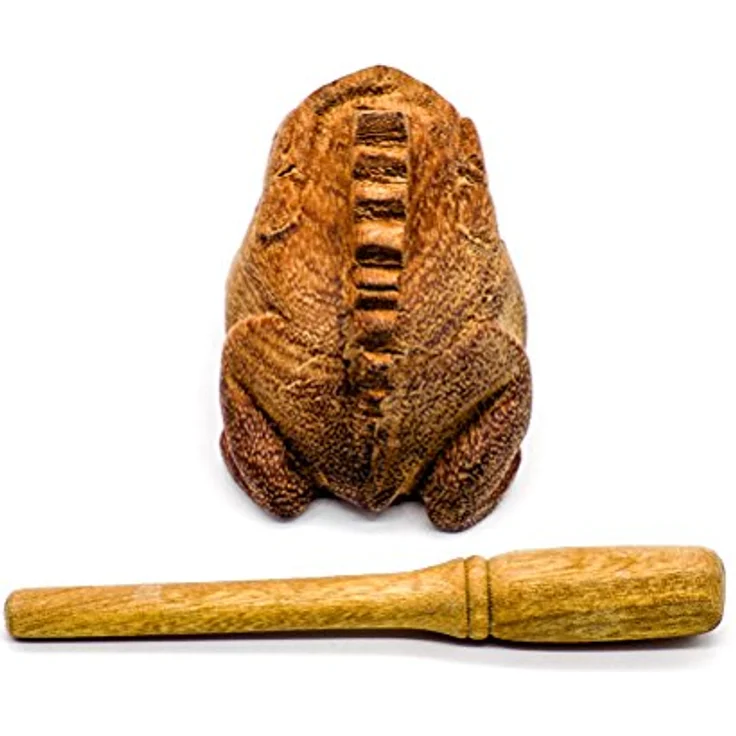 Thomann Frog S Percussion Frog, kleiner Holzblock und Guiro mit Froschklang, inkl. Holzschlägel, ca. 11 cm lang, ca. 7 cm hoch – Bild 3