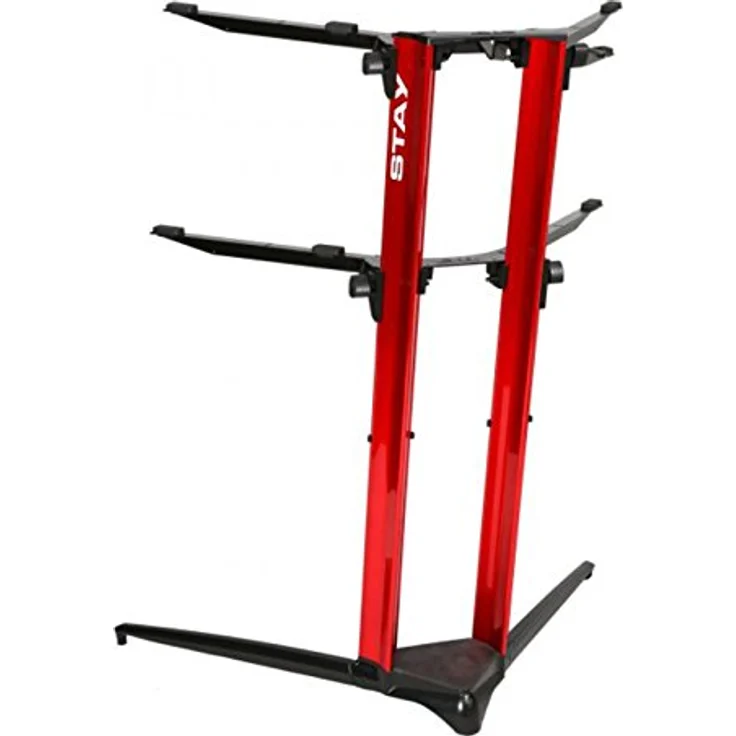 STAY MUSIC Klavierständer 2-lagig rot, höhenverstellbar bis 1150 mm, für Digital- und Bühnenklavier bis 65 kg – Bild 2