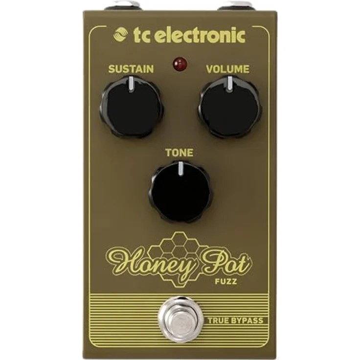 tc electronic Honey Pot Fuzz, Overdrive-Pedal mit Volume, Tone und Sustain Reglern, True Bypass, 74 x 132 x 58 mm, 500 g – Bild 1