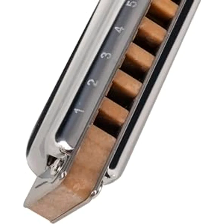 Suzuki M-20 Manji Mundharmonika, harmonisch Moll in C, Edelstahl-Deckelplatten, Holz/Harz Kanzellenkörper, inklusive Etui – Bild 9