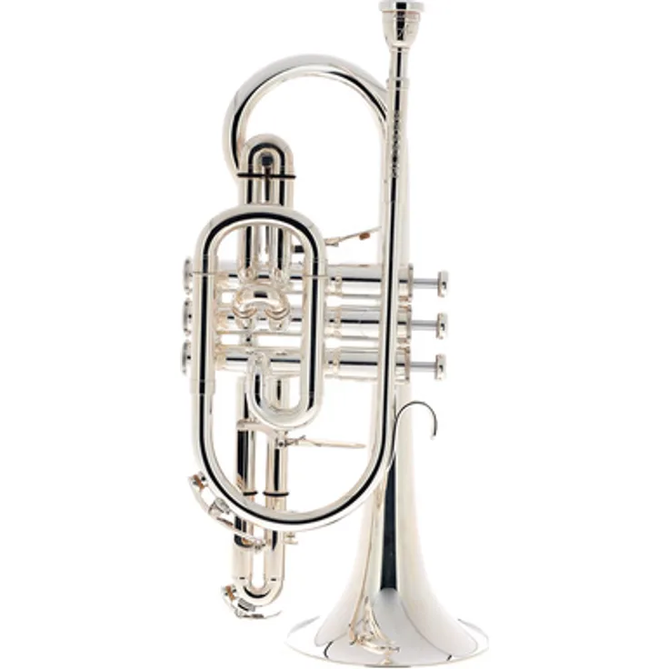 Besson BE928G-2 Sovereign Bb-Cornet, handgefertigter Goldmessing Schallbecher, Trigger am 1. und 3. Zug, versilbert, inkl. Deluxe Koffer und Mundstück