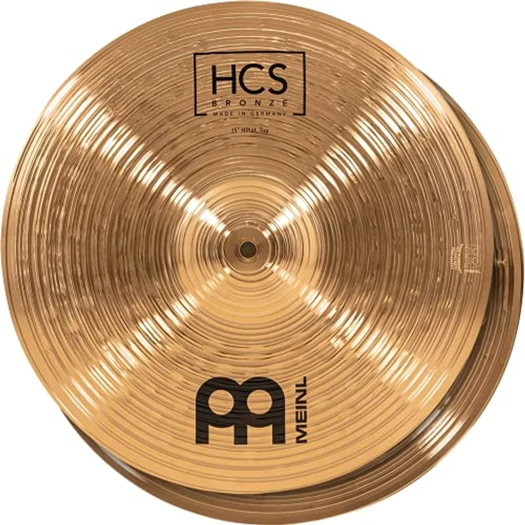 Meinl 15" HCS Bronze Hi-Hat, B8 Bronze, Traditional Finish, heller und klarer Klang, ausgewogenes Sustain, made in Germany