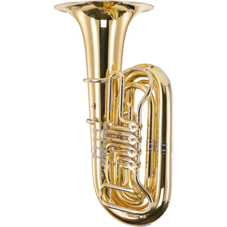 Cerveny CBB 686-4, Bb-Tuba Modell Symphonia 3, Messing-Korpus, Neusilber-Maschine, 4/4 Größe, Ø 450mm Schallbecher, inkl. Mundstück und Koffer