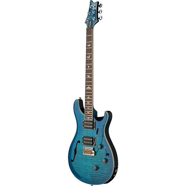 PRS SE Custom 24 Semi-Hollow, E-Gitarre mit Mahagoni-Korpus, Riegelahorn-Decke, Piezo-System, Lake Blue – Bild 2