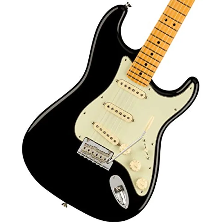 Fender American Professional II MN Black, E-Gitarre im ST-Design mit ausgewogener Verarbeitung und hochwertigen Materialien, schwarz