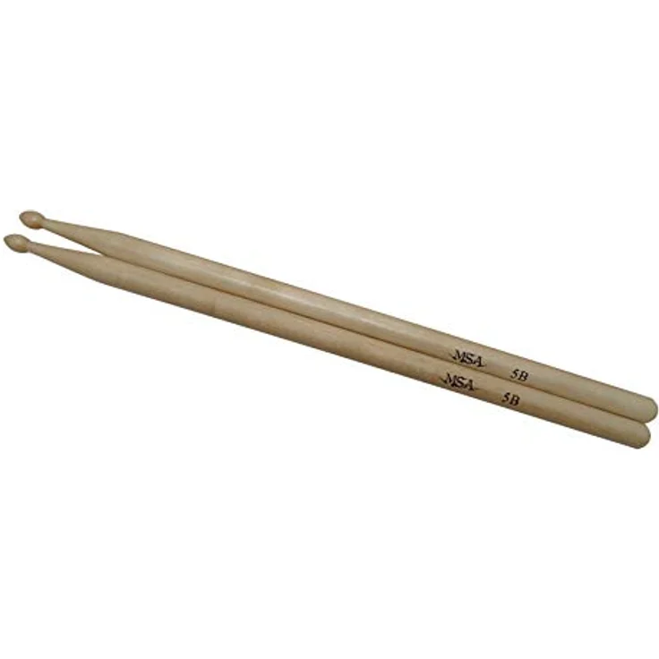 MSA 2 Paar DRUMSTICKS 5B, Ahornholz Schlagzeugstöcke mit Holz-Kopf, Länge 40cm, Durchmesser 15mm – Bild 2