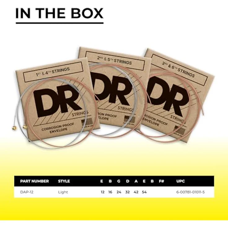 DR Strings Dragon Skin+ DAP-12 Coated, 6-saitiger Saitensatz für Akustikgitarre, Light Gauges, Phosphorbronze mit mikro-dünner Coating für überlegenen Klang und Stimmstabilität – Bild 4