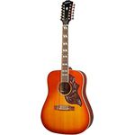 Epiphone Hummingbird 12, Westerngitarre 12-saitig mit massiver Sitka-Fichtendecke, Aged Cherry Sunburst, Fishman Tonabnehmer mit Regler