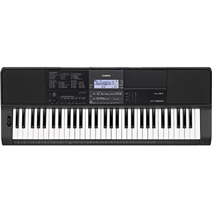 Casio CT-X800, Keyboard mit 61 anschlagdynamischen Tasten, 600 Sounds, 195 Begleitrhythmen, Pitchwheel, schwarz