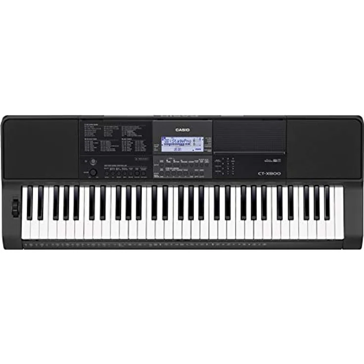 Casio CT-X800, Keyboard mit 61 anschlagdynamischen Tasten, 600 Sounds, 195 Begleitrhythmen, Pitchwheel, schwarz – Bild 1