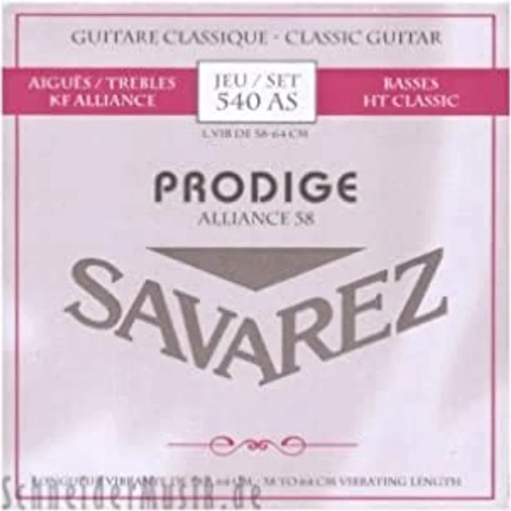 Savarez Prodige 540AS, Klassikgitarre-Saiten aus Carbon für 3/4-7/8 Größe mit hervorragendem Klang und Intonation