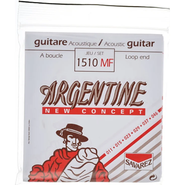 Savarez Argentine 1510MF, Gitarrensaiten für Akustik/Gypsygitarren, Kupfer mit Silber umsponnen, Stärken 011-046, Loop End – Bild 1