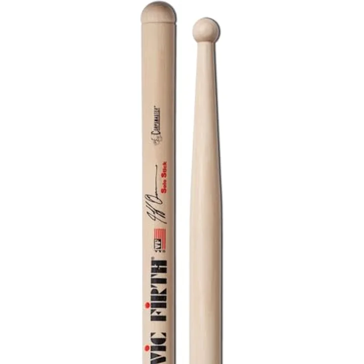 Vic Firth SJQ Jeff Queen Signature, Drumstick aus Hickory mit kugelförmigem Kopf, 43,18 cm Länge, 18,4 mm Durchmesser