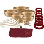 Sonic Energy Klangschalen Chakra Set, 7-teilig für Meditation & Klangheilung, inkl. Hülle, Filzring & Schlägel