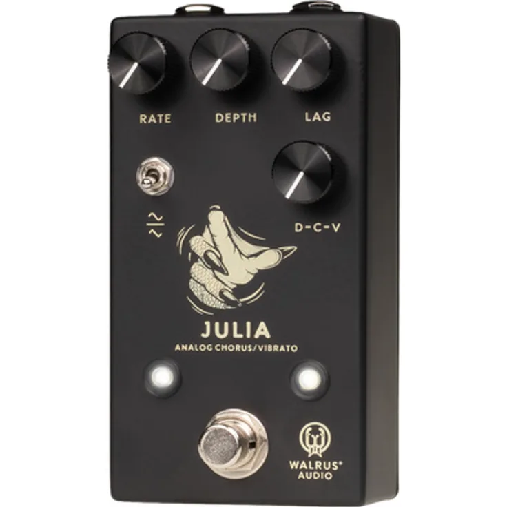 Walrus Audio Julia V2 Black, Analoges Chorus/Vibrato Effektpedal mit Rate, Depth, Lag und D-C-V Reglern, schwarz