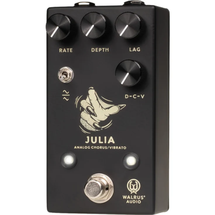 Walrus Audio Julia V2 Black, Analoges Chorus/Vibrato Effektpedal mit Rate, Depth, Lag und D-C-V Reglern, schwarz