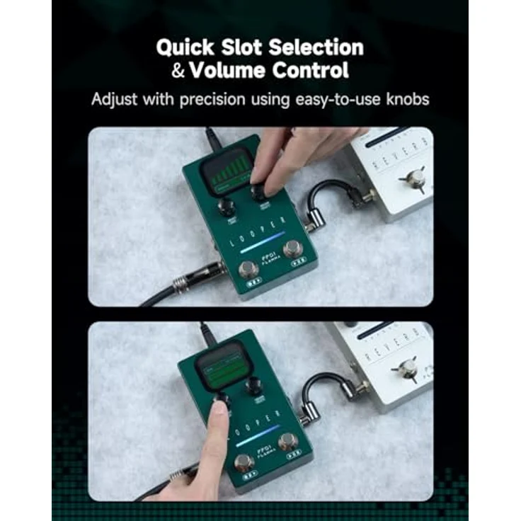 Flamma FF01 Looper, Stereo-Looper mit 40 Speicherplätzen und 150 Minuten Gesamtspielzeit, inkl. USB-C-Anschluss und Netzadapter – Bild 6