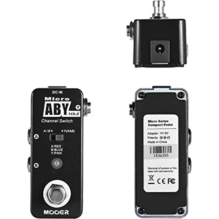 Mooer Micro ABY Box MKII, AB/Y Schalter und Signal Splitter mit 3 In-/Outputs, Metallgehäuse, kompakt 93,5 x 42 x 52 mm, 160 g – Bild 3