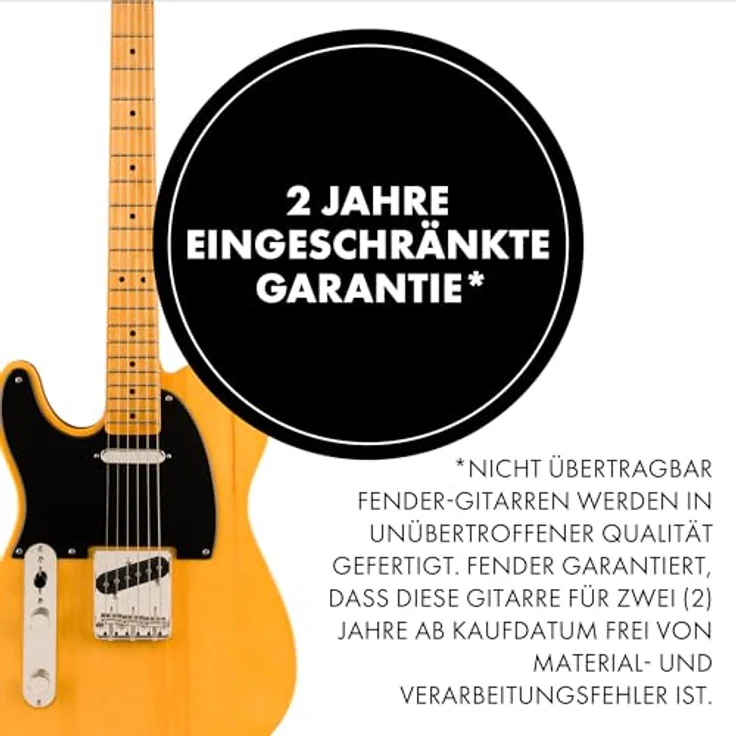 Squier Classic Vibe 50s Tele LH MN BB, Linkshänder Telecaster E-Gitarre, Butterscotch Blonde, Ahornhals, Fender Designed Alnico Single-Coil Tonabnehmer – Bild 7