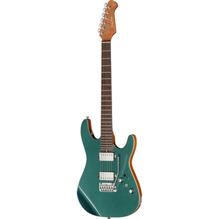 Harley Benton Fusion-IV HH RW Jade Metallic Gloss, E-Gitarre mit 24 Bünden, Nyatoh Korpus und Alnico 5 Humbuckern