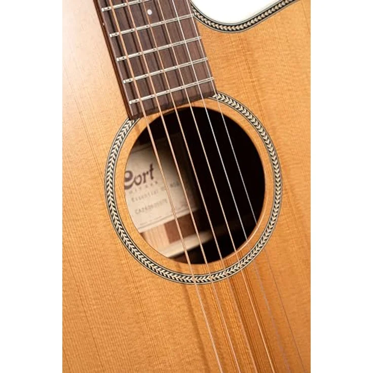 Cort Essence OC 4 Natural, Westerngitarre mit massiver torrifizierter Sitka-Fichtendecke, Mahagoni Korpus und Fishman Presys VT System, Natur – Bild 5