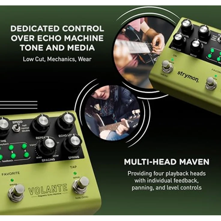Strymon Volante, Delay-Pedal mit 3 Magnet Delays, Federhall und Looper, True Bypass, Schwarz – Bild 4