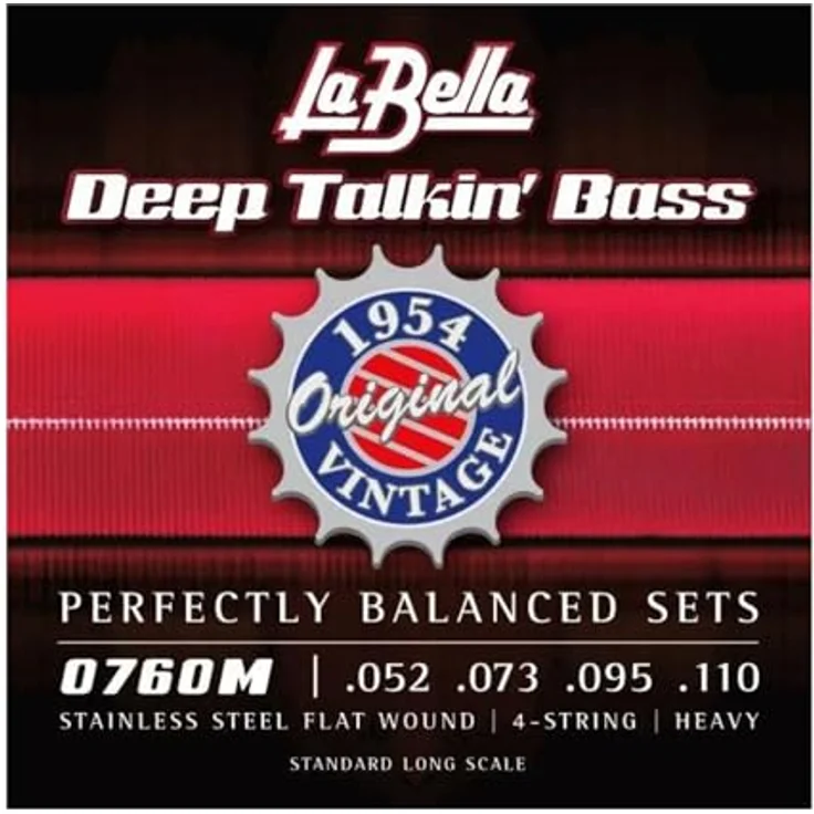 La Bella 760M Flat Wound Bass Strings Set, Satinless Steel, 52-110 – Bild 1