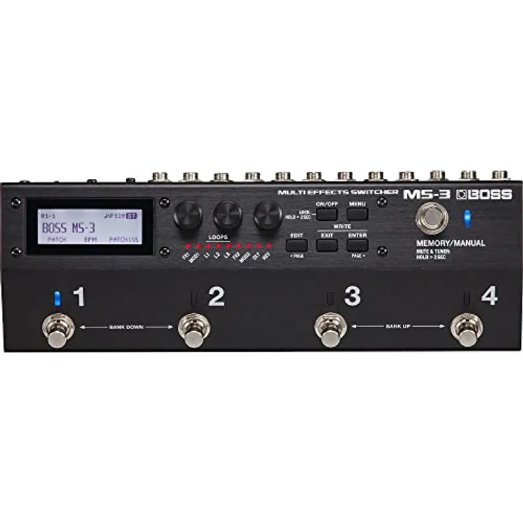 Boss MS-3 Multi Effects Switcher, Pedal-Board Effekt-Loop-Switcher mit 112 Effekten, inkl. Tuner, MIDI, USB und globalem Equalizer