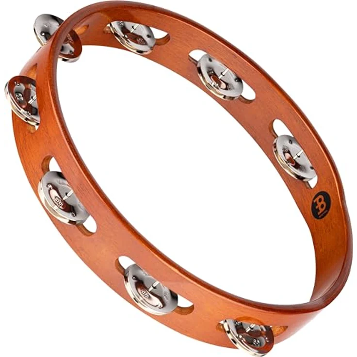 Meinl TA1AB Wood Tambourine, 1-reihig mit 8 Paar Stahlschellen, Holzrahmen, African brown – Bild 1