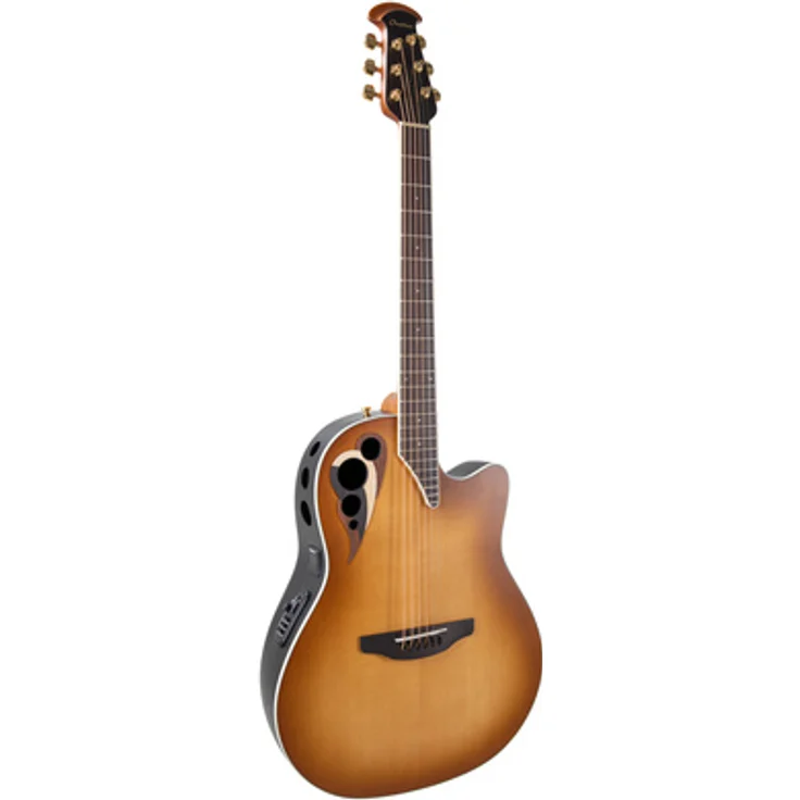Ovation Celebrity Deluxe CDX40-PB-G PB, Westerngitarre mit massiver Fichtendecke und OP-4CT-Vorverstärker, Peach Burst