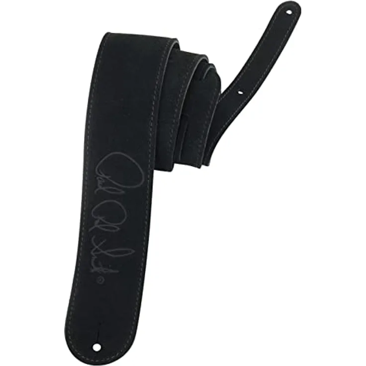 PRS ACC-3113 Gitarre/Bass Gurt aus schwarzem Wildleder, 125 cm lang, 6,5 cm breit mit geprägtem Logo