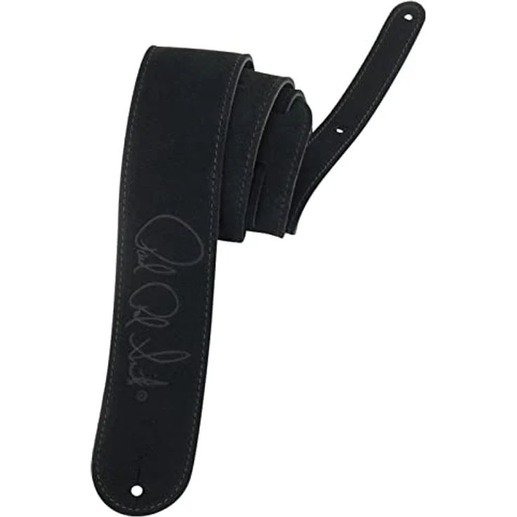 PRS ACC-3113 Gitarre/Bass Gurt aus schwarzem Wildleder, 125 cm lang, 6,5 cm breit mit geprägtem Logo – Bild 1