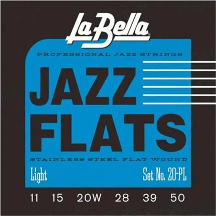 La Bella Electric Gitarre Edelstahl Flatwound Light, Gitarrensaite für E-Gitarre – Bild 1